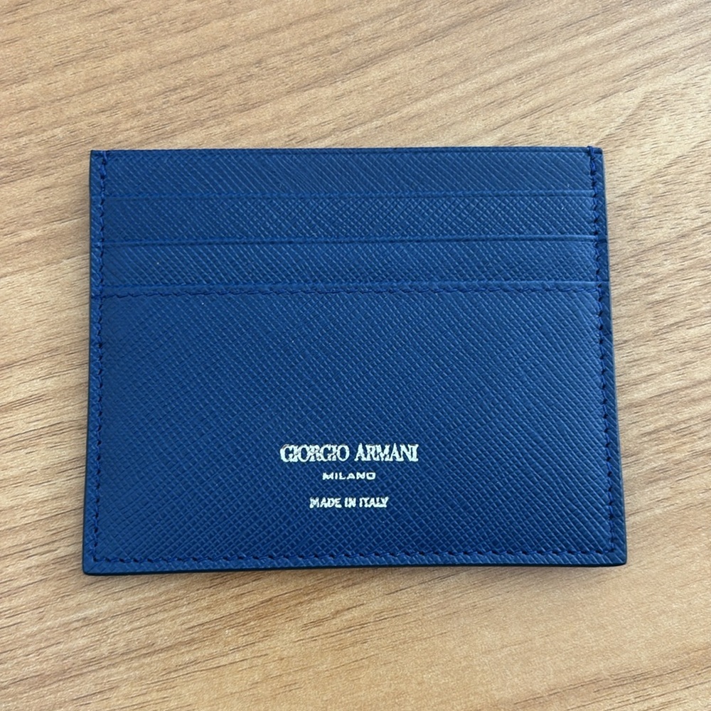 Giorgio Armani blue leather wallet - Picture 2 of 7